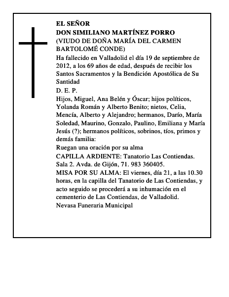 Don Similiano Martínez Porro