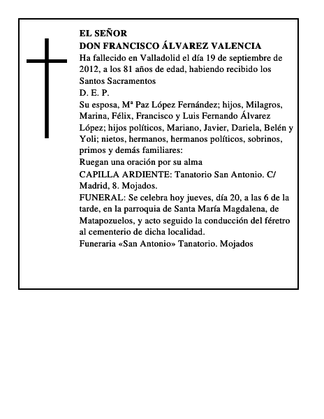 Don Francisco Álvarez Valencia