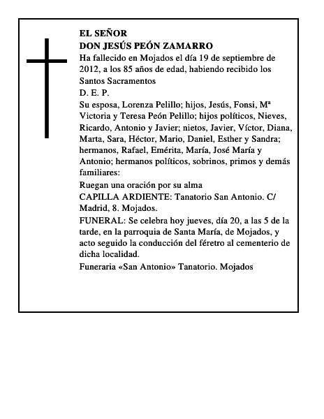 Don Jesús Peón Zamarro