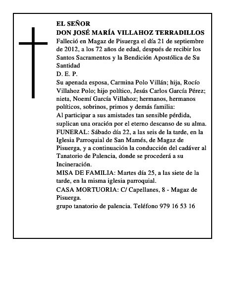 Don José María Villahoz Terradillos