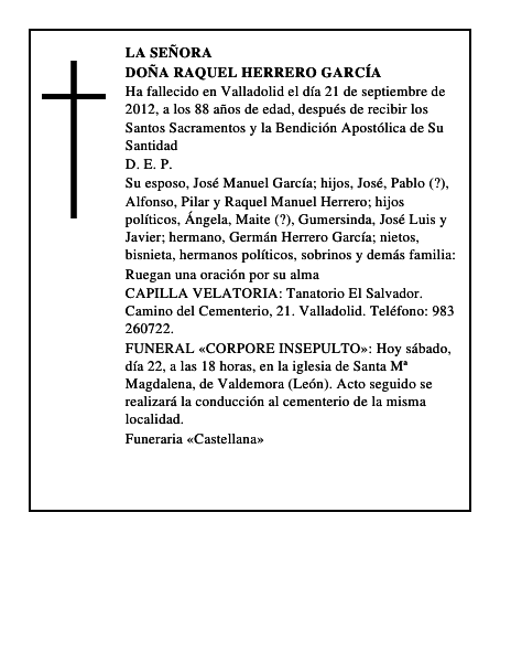 Doña Raquel Herrero García