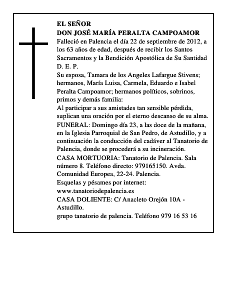 Don José María Peralta Campoamor