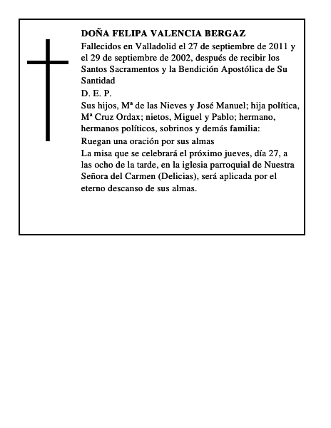 Doña Felipa Valencia Bergaz