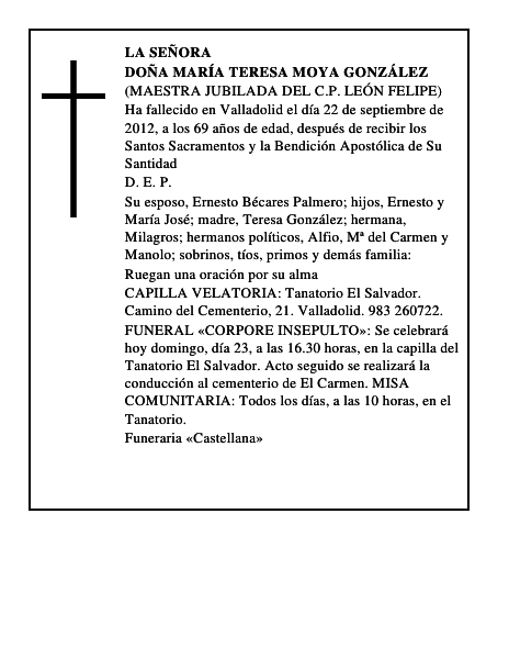 Doña María Teresa Moya González