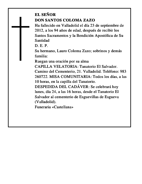 Don Santos Coloma Zazo