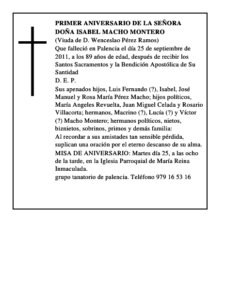 Doña Isabel Macho Montero