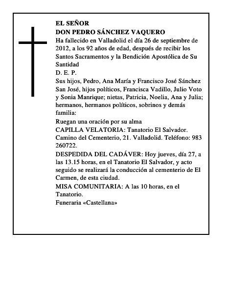 Don Pedro Sánchez Vaquero