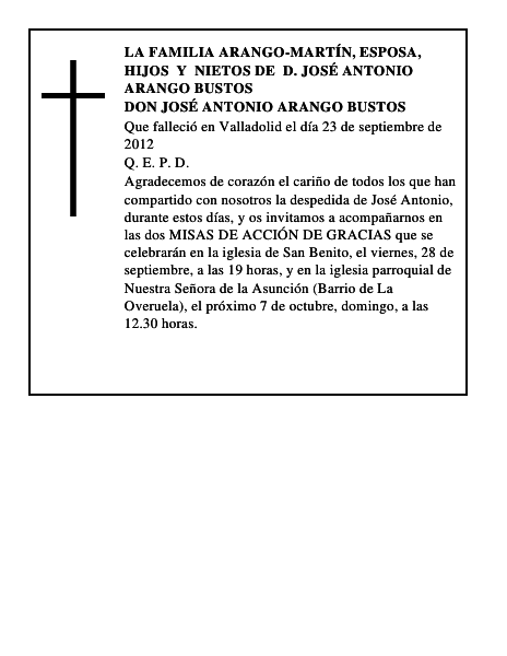Don José Antonio Arango Bustos