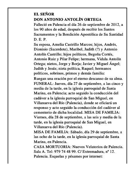 Don Antonio Antolín Ortega