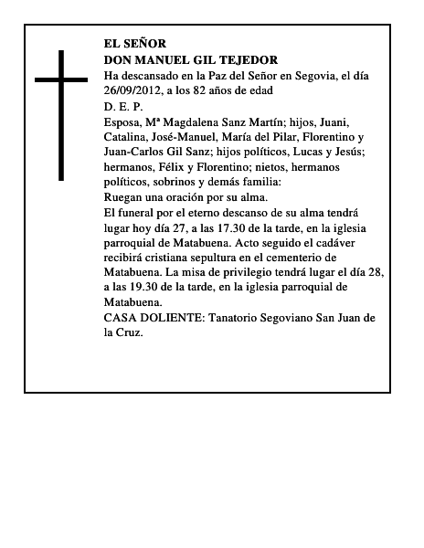 Don Manuel Gil Tejedor