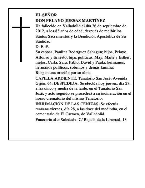 Don Pelayo Juesas Martínez