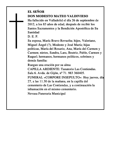 Don Modesto Mateo Valdivieso