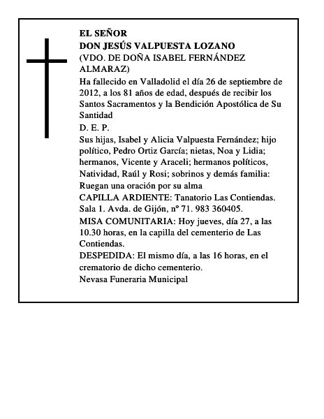 Don Jesús Valpuesta Lozano