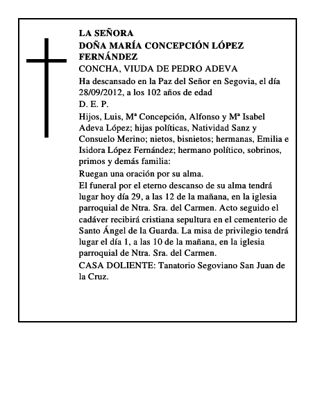 Doña María Concepción López Fernández