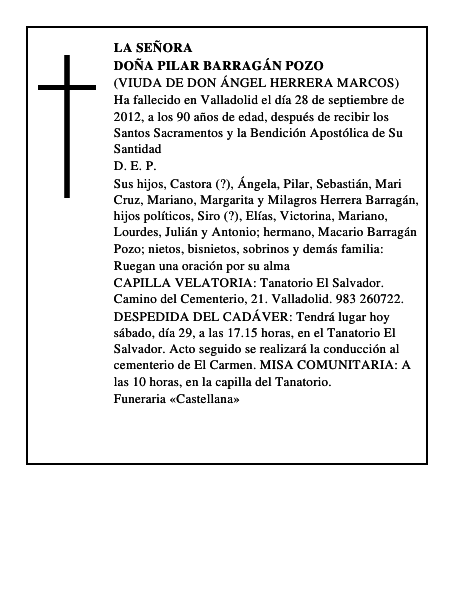 Doña Pilar Barragán Pozo