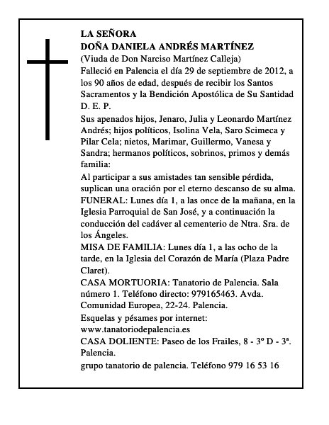 Doña Daniela Andrés Martínez