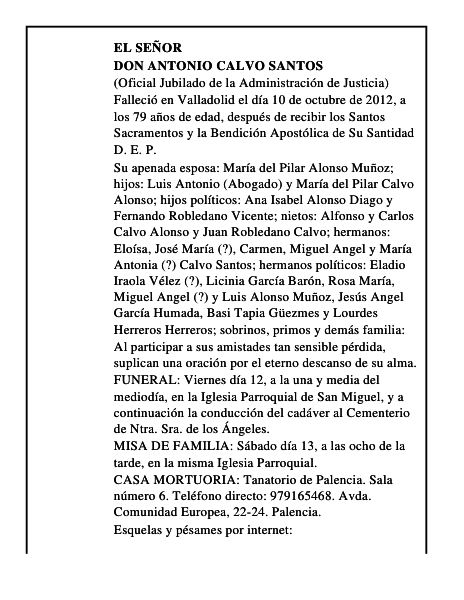 Don Antonio Calvo Santos