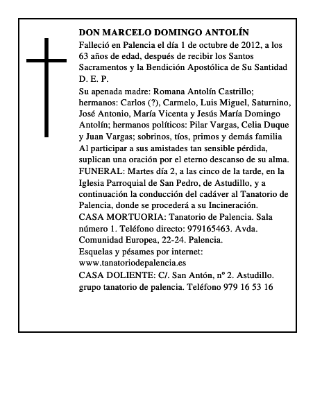 Don Marcelo Domingo Antolín