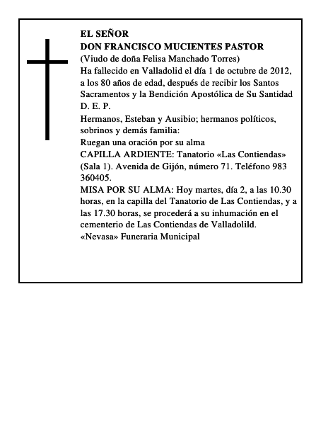 Don Francisco Mucientes Pastor