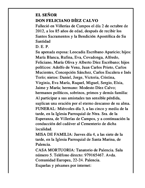 Don Feliciano Díez Calvo
