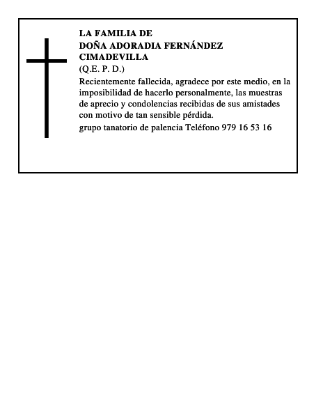 Doña Adoradia Fernández Cimadevilla