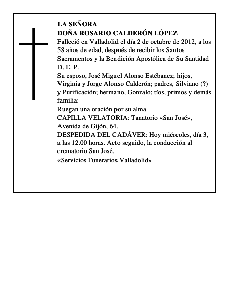 Doña Rosario Calderón López