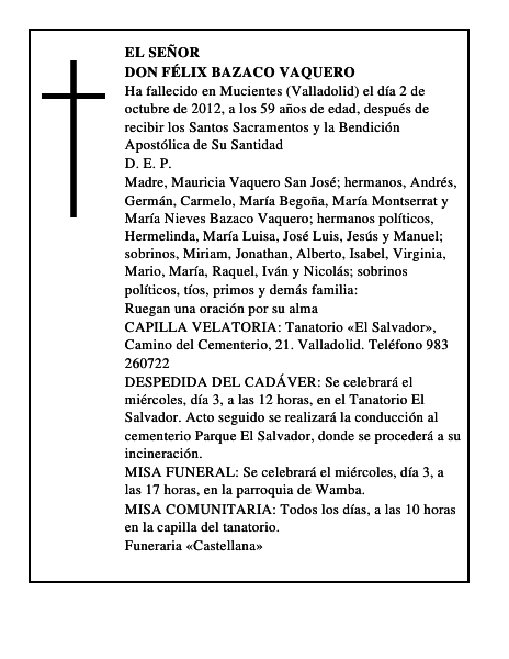 Don Félix Bazaco Vaquero