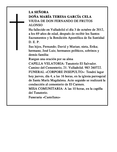 Doña María Teresa García Cela