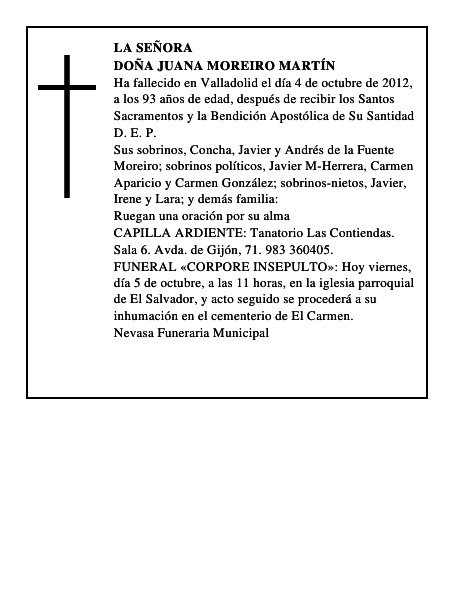 Doña Juana Moreiro Martín