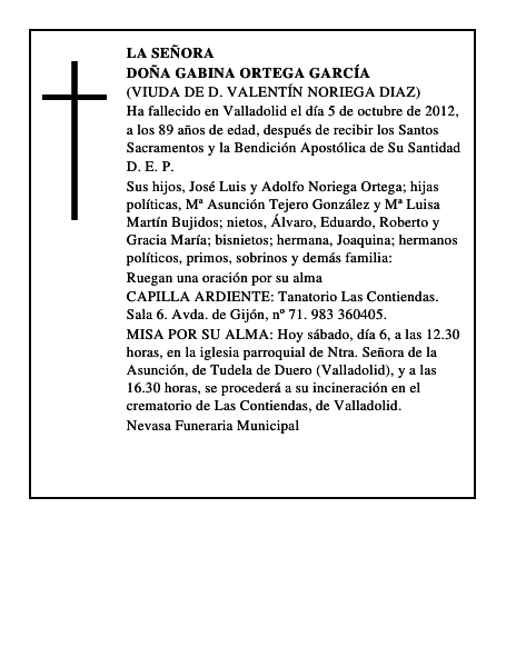 Doña Gabina Ortega García
