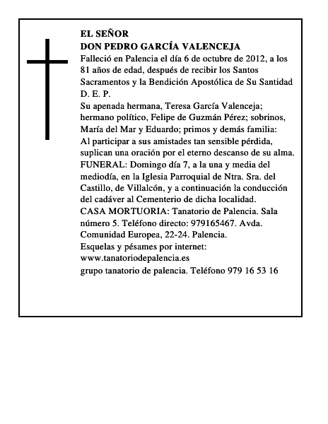 Don Pedro García Valenceja