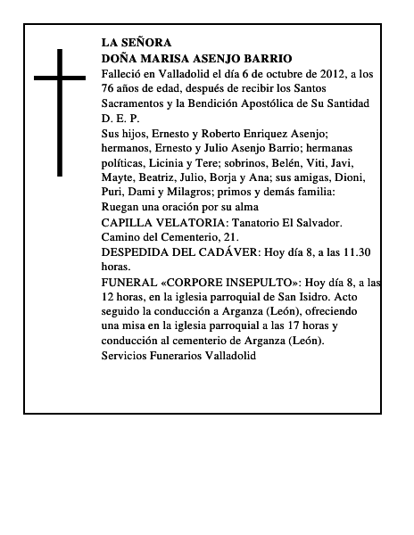 Doña Marisa Asenjo Barrio