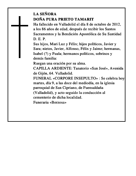Doña Pura Prieto Tamarit