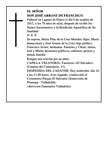 Don José Arranz de Francisco