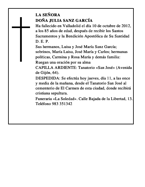 Doña Julia Sanz García