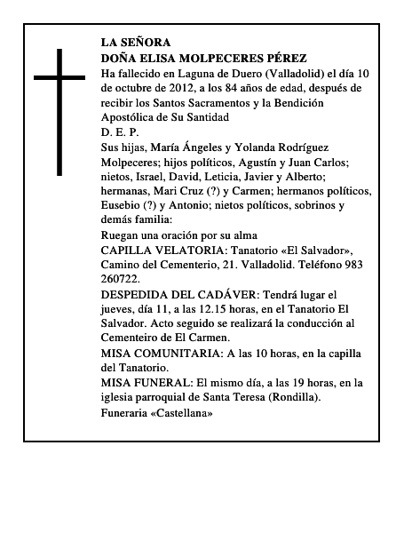 Doña Elisa Molpeceres Pérez