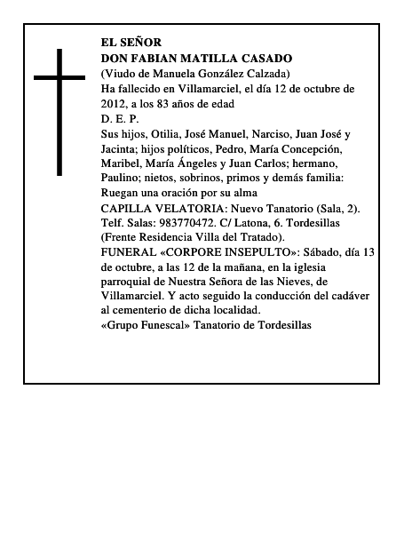 Don Fabian Matilla Casado