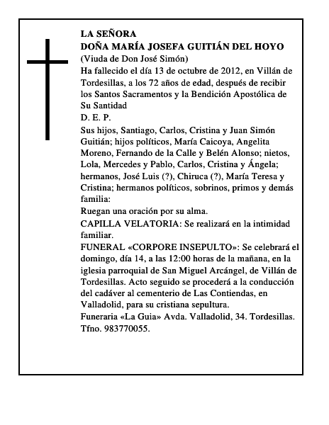 Doña María Josefa Guitián del Hoyo