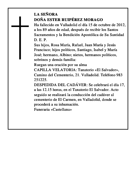 Doña Ester Ruipérez Morago