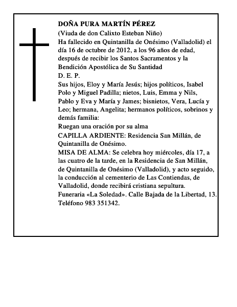 Doña Pura Martín Pérez