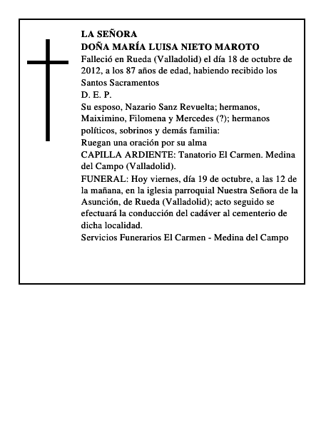 Doña María Luisa Nieto Maroto