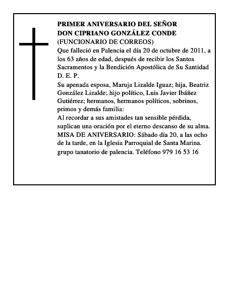Don Cipriano González Conde
