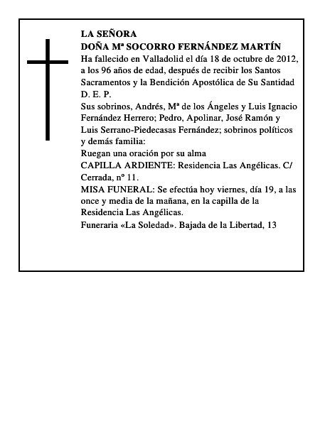 Doña Mª Socorro Fernández Martín
