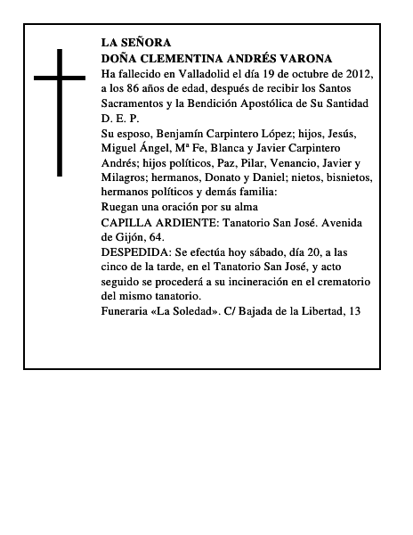 Doña Clementina Andrés Varona