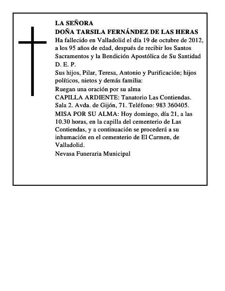 Doña Tarsila Fernández de las Heras