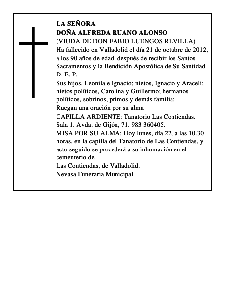 Doña Alfreda Ruano Alonso