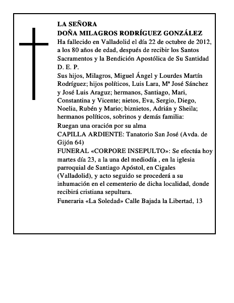Doña Milagros Rodríguez González