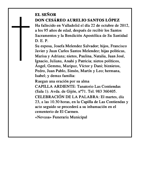 Don Cesáreo Aurelio Santos López