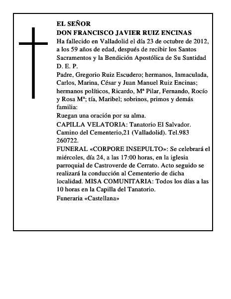 Don Francisco Javier Ruiz Encinas