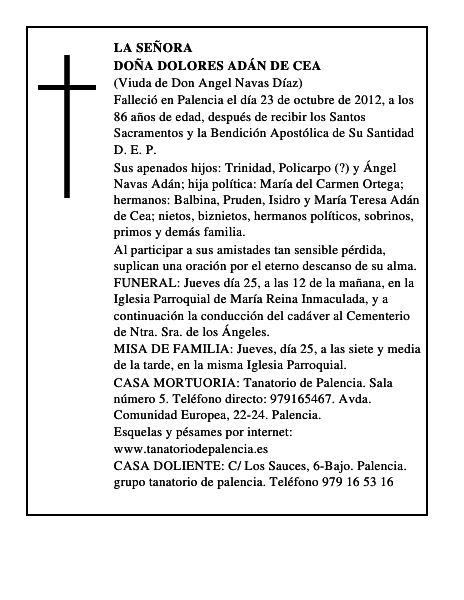 Doña Dolores Adán de Cea